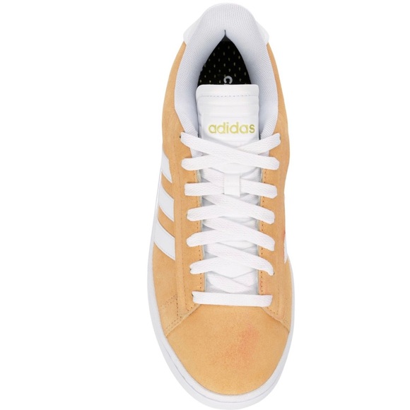 Adidas Grand Court Alpha Cloudfoam Retro Women's Low Top Shoes Sneaker Yellow - Picture 4 of 5